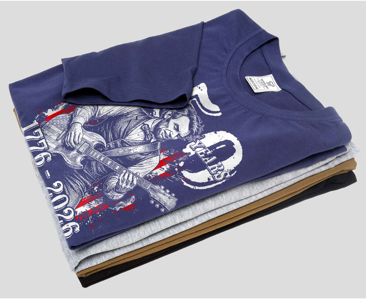 Men's 250 Years Abraham Lincoln Guitar T-Shirt (1776-2026) product image 6