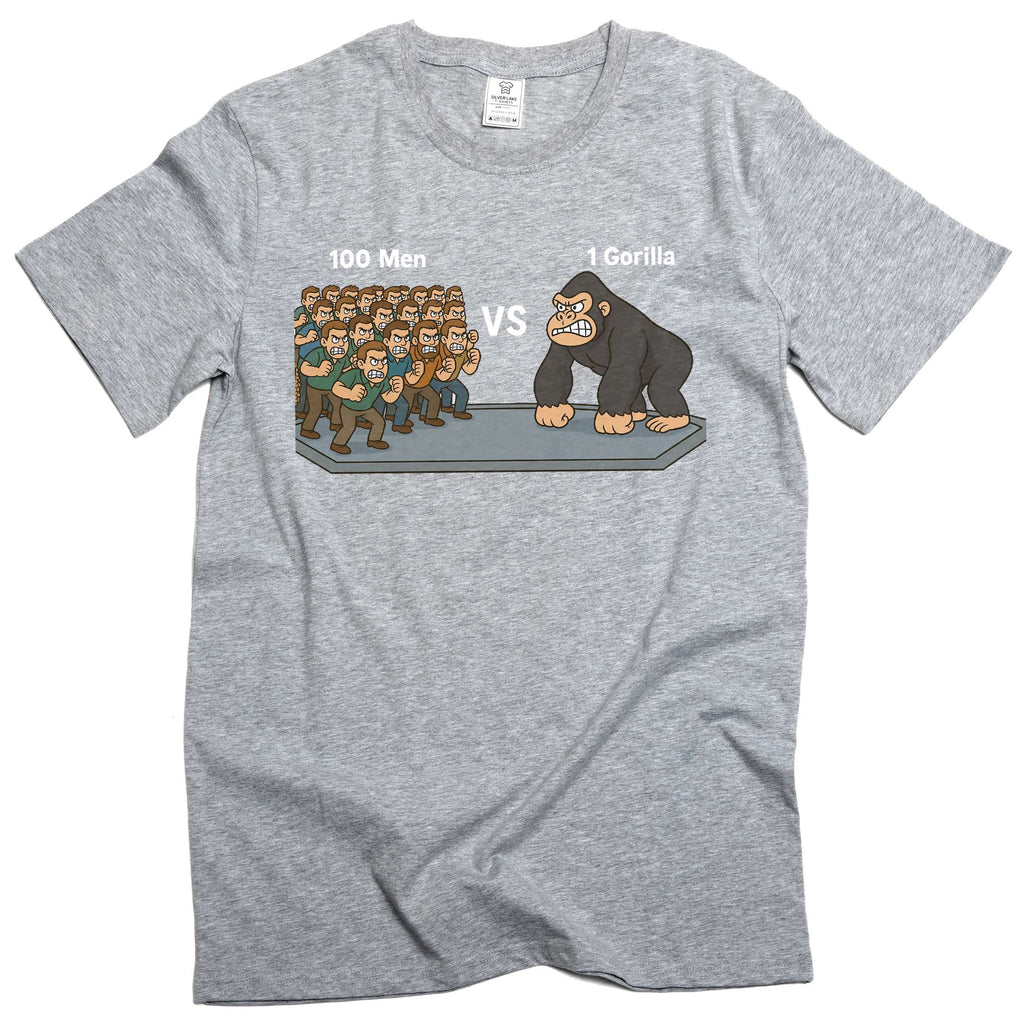 Internet Meme funny Gorilla vs Men challenge tee shirt 100 product image 5