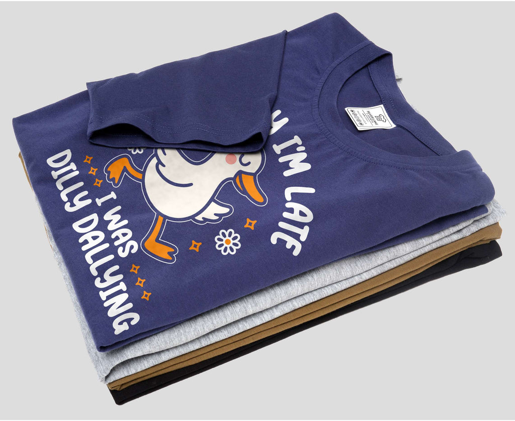 Funny Goose dilly dallying T-shirt Sorry I am late Women's product image 6