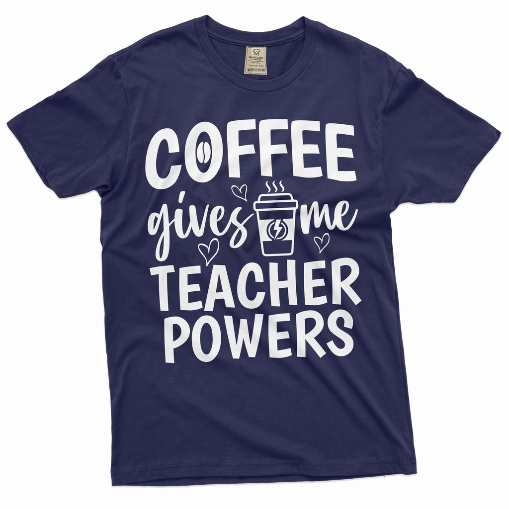 Coffee gives me teacher powers funny T-shirt back to school product image 3