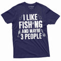 Men's I like fishing and maybe 3 people T-shirt grandpa dad product image 1