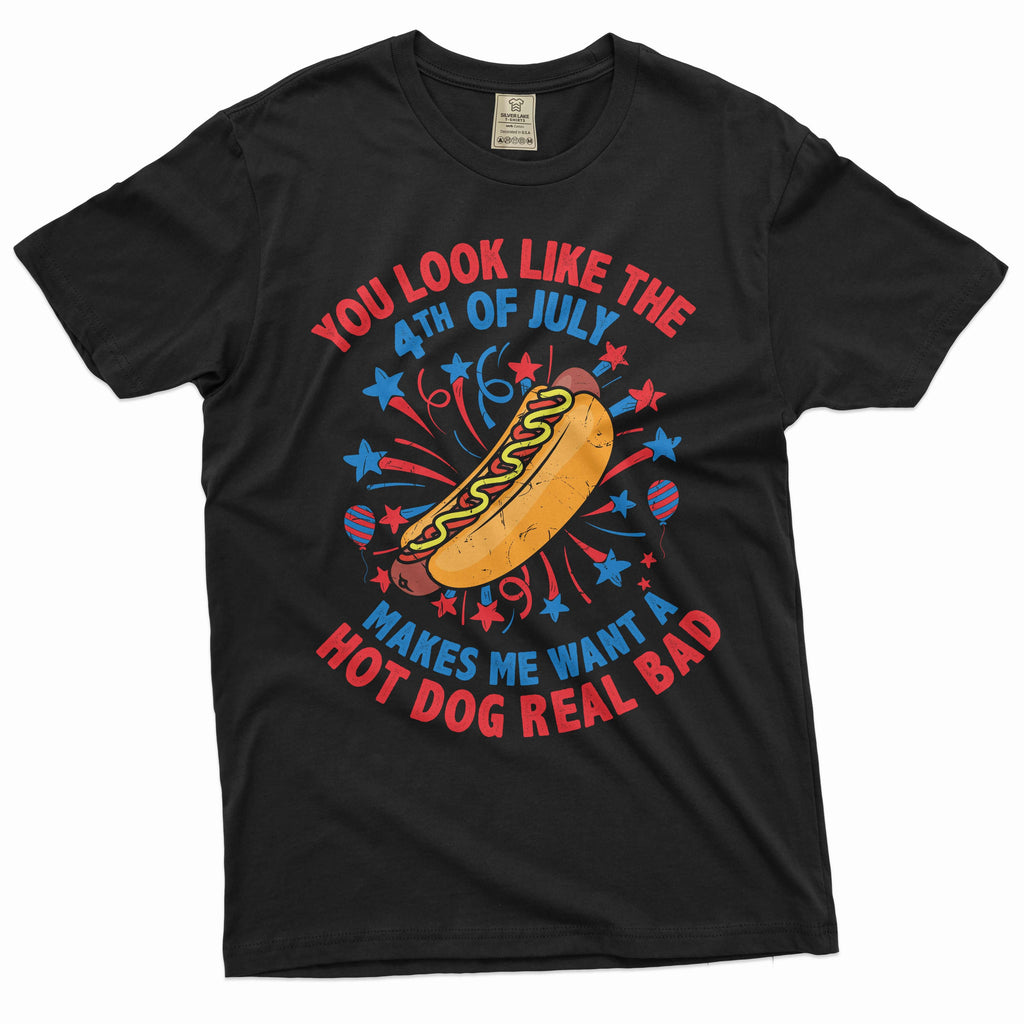 Men's Funny 4th of July Hot Dog T-shirt Fourth patriotic product image 2