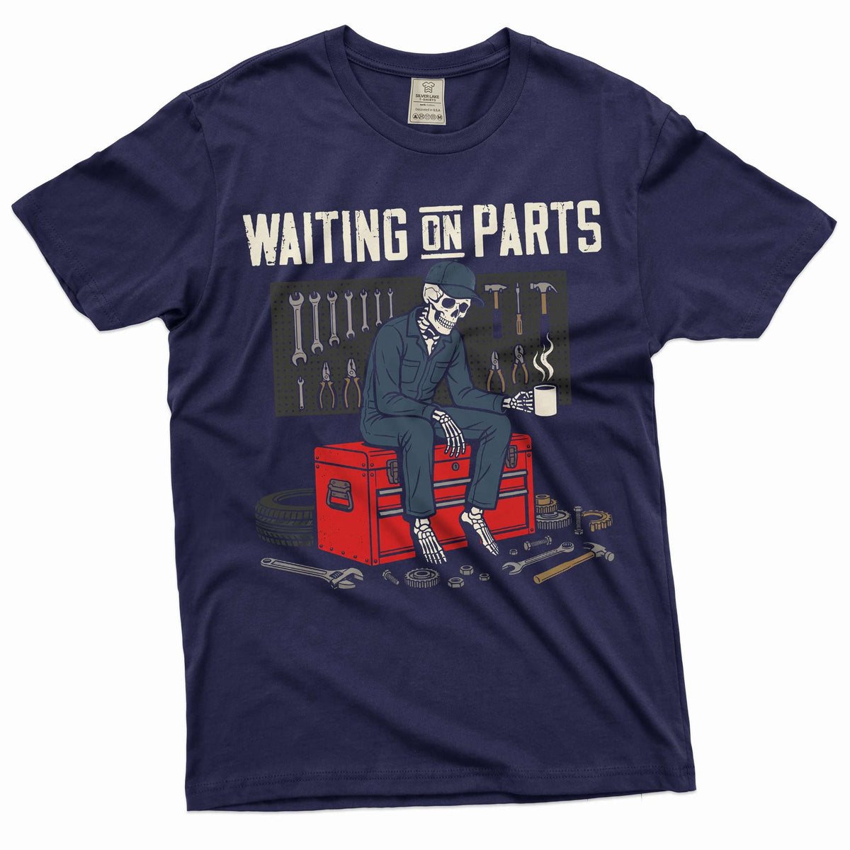 Waiting on Parts Shirt, Funny Mechanic Auto Gift, Garage Tee product image 3