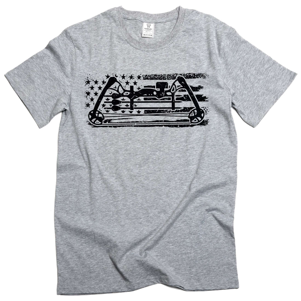 Men's patriotic USA flag archery bow hunting T-shirt sports product image 5