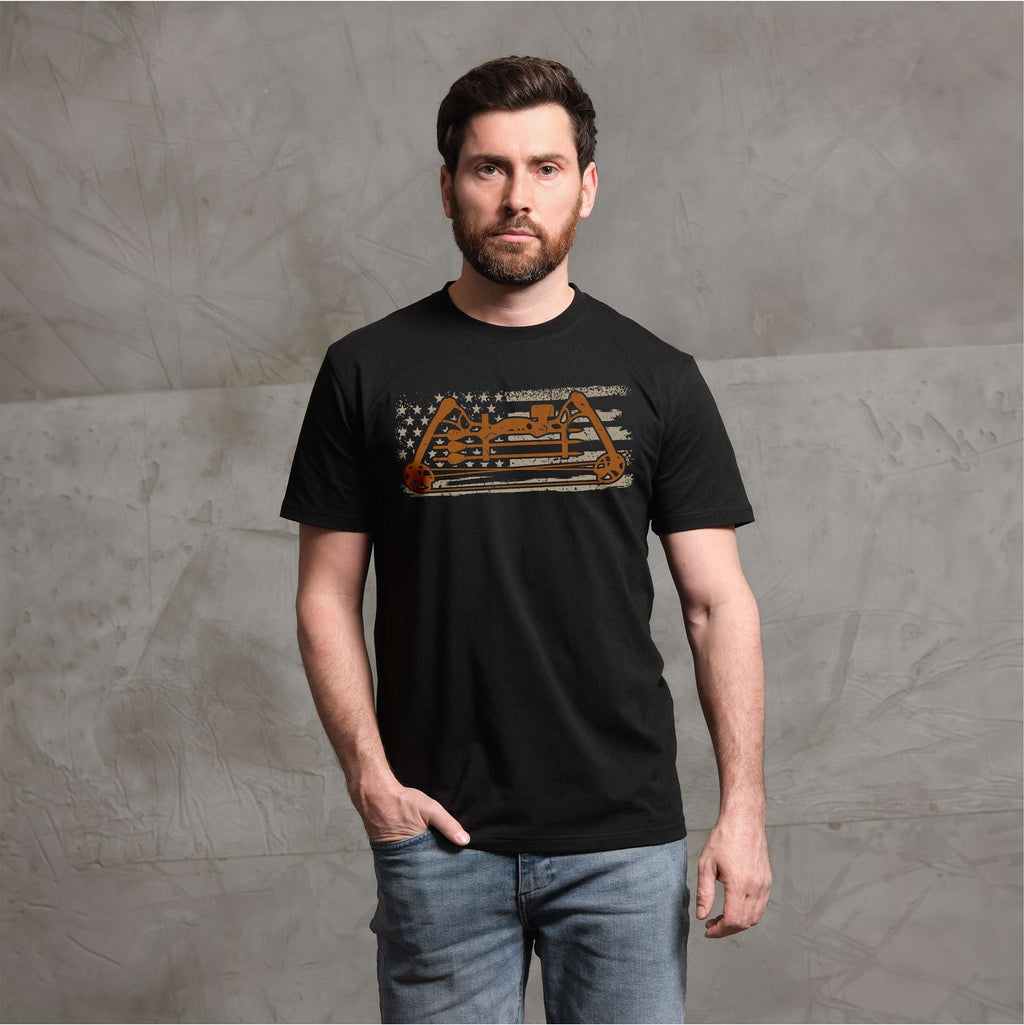 Men's patriotic USA flag archery bow hunting T-shirt sports product image 2