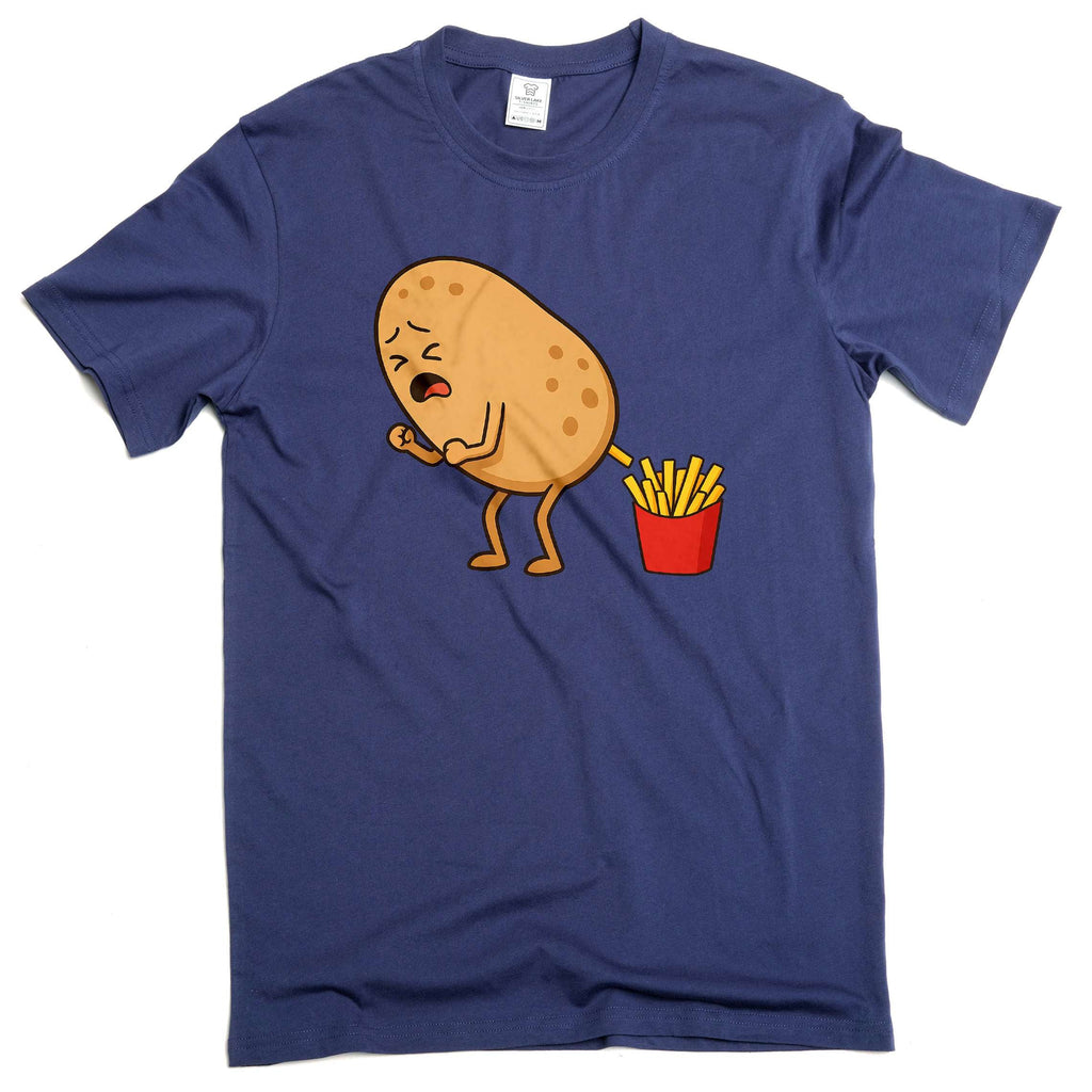 Men's Funny fried potato T-shirt how to make fries foodie product image 4