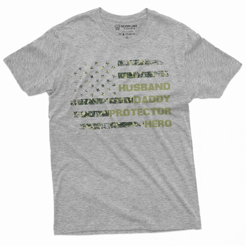 Men's Father's day Husband Daddy Protector Hero T-shirt USA product image 5