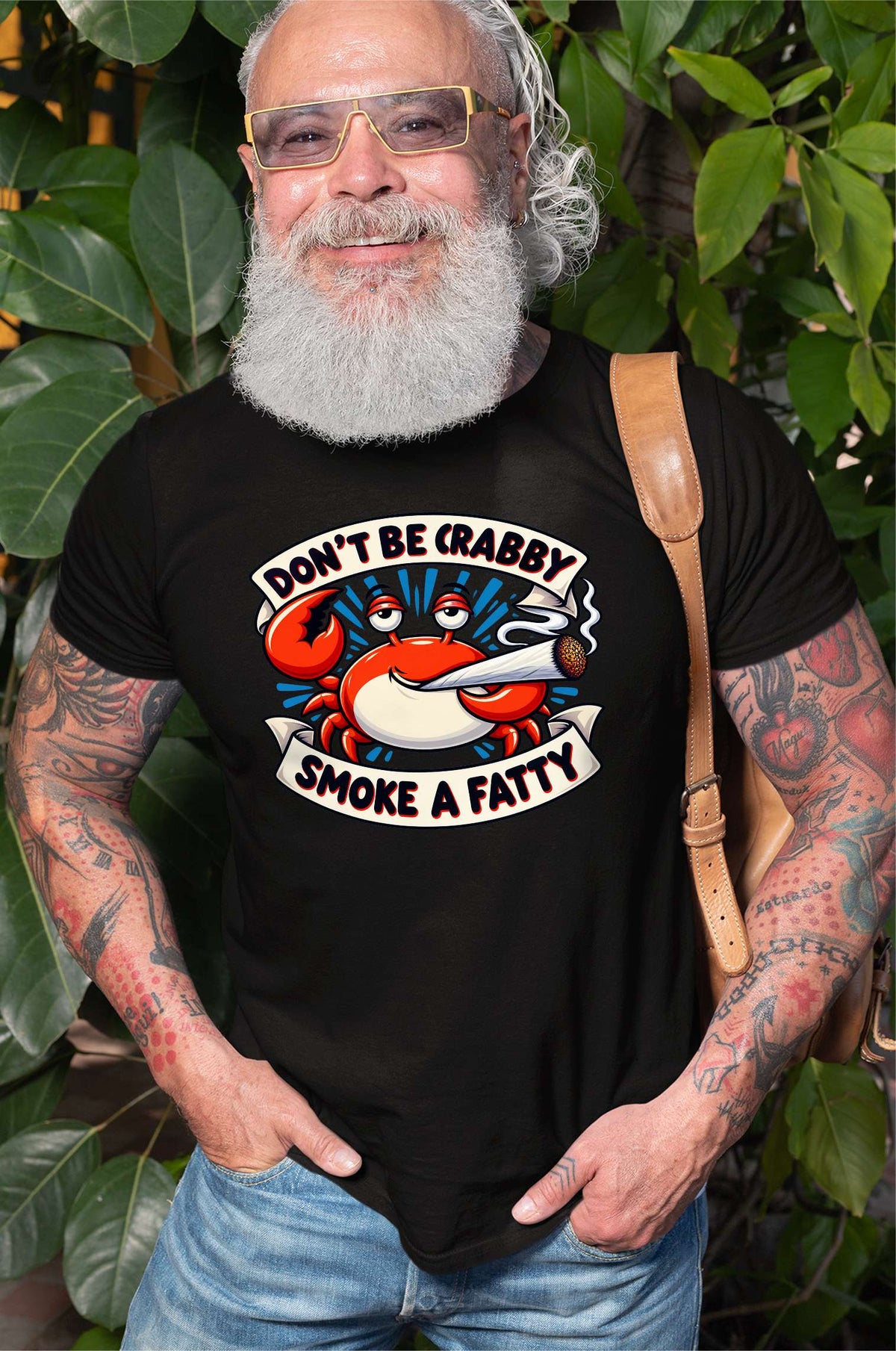 Don't Be Crabby Smoke a Fatty Shirt Funny Crab Stoner Humor product image 3