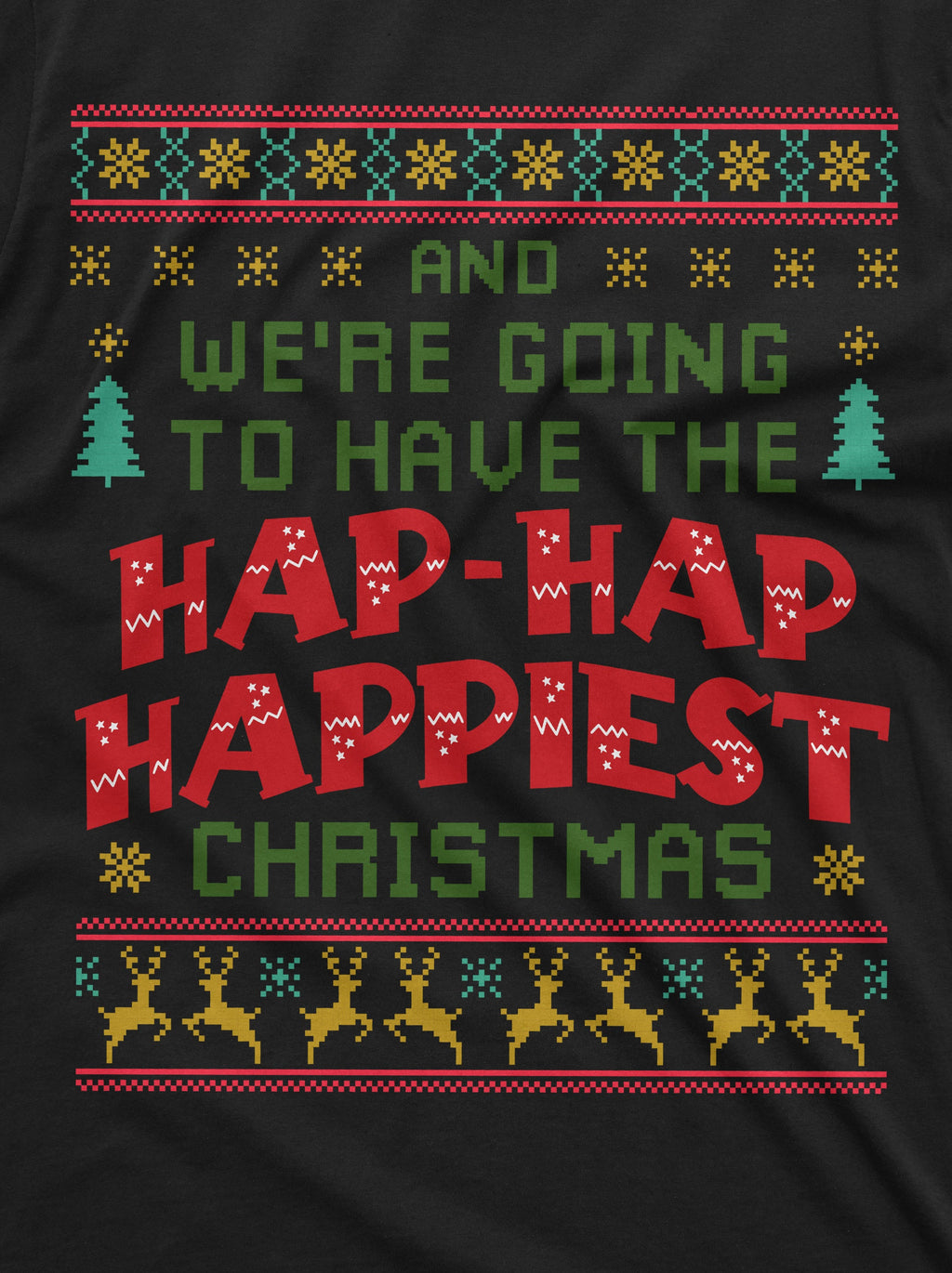 Mens Funny Christmas T-shirt Hap-Hap Happiest Movie product image 2
