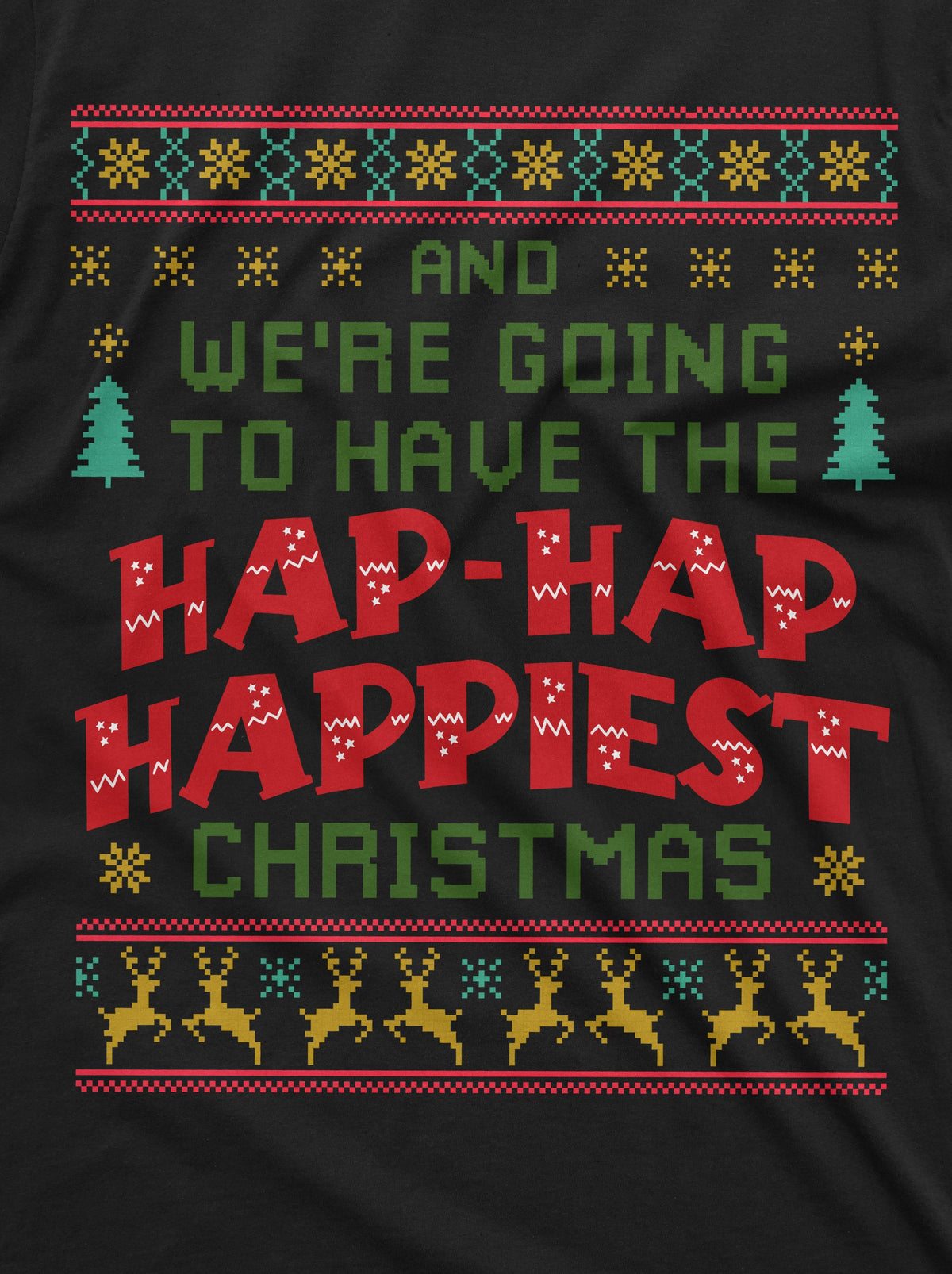 Mens Funny Christmas T-shirt Hap-Hap Happiest Movie product image 2