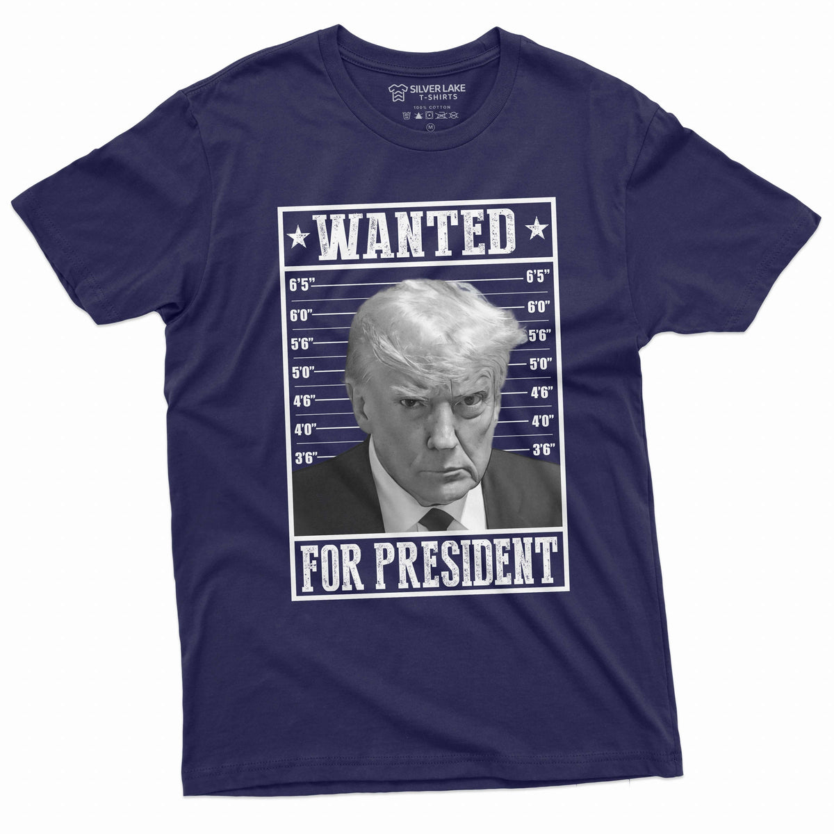 Trump T-shirt Wanted for President rea Mugshot DJT Tee shirt Republican party politics election tee