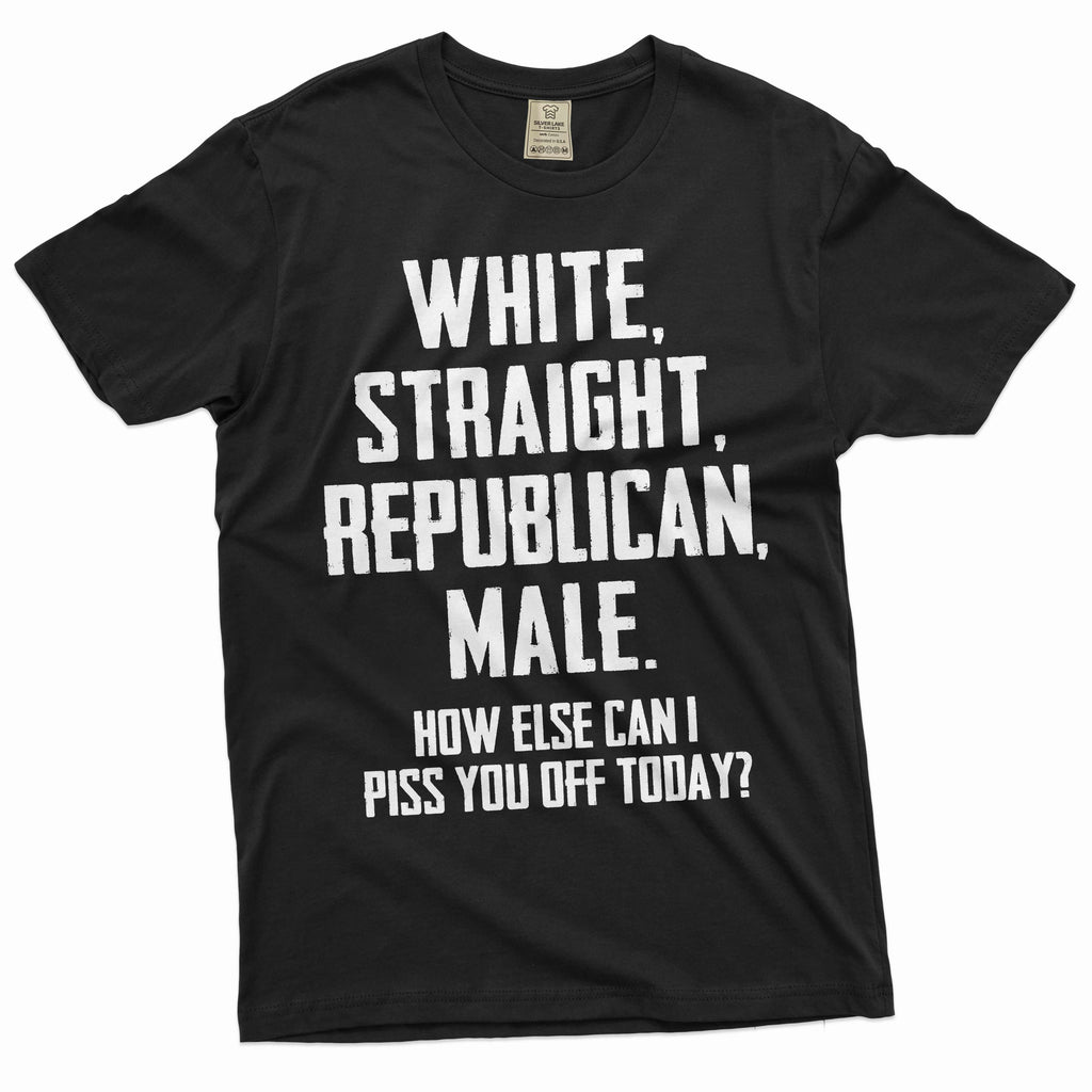 Men's Funny Shirt White Straight Republican Male Gifts USA product image 1