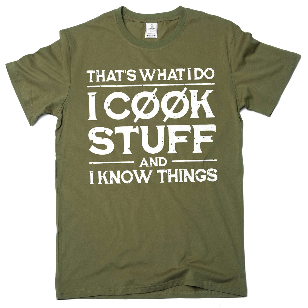 Men's funny I cook and know things humorous cooking bbq product image 4