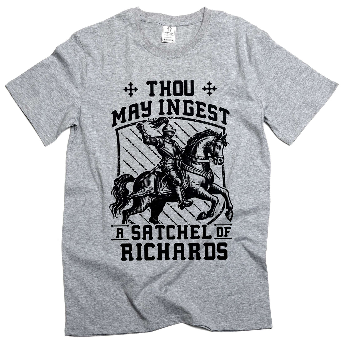 Men's Funny Adult humor satchel of richards T-shirt old English sarcastic tee