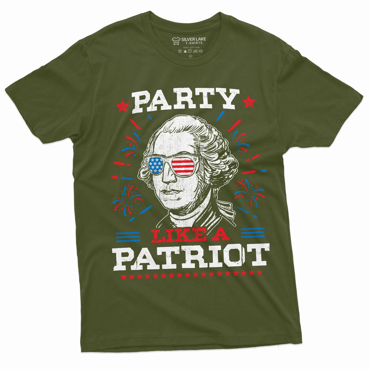 Men's Party like a patriot George Washington T-shirt USA product image 1